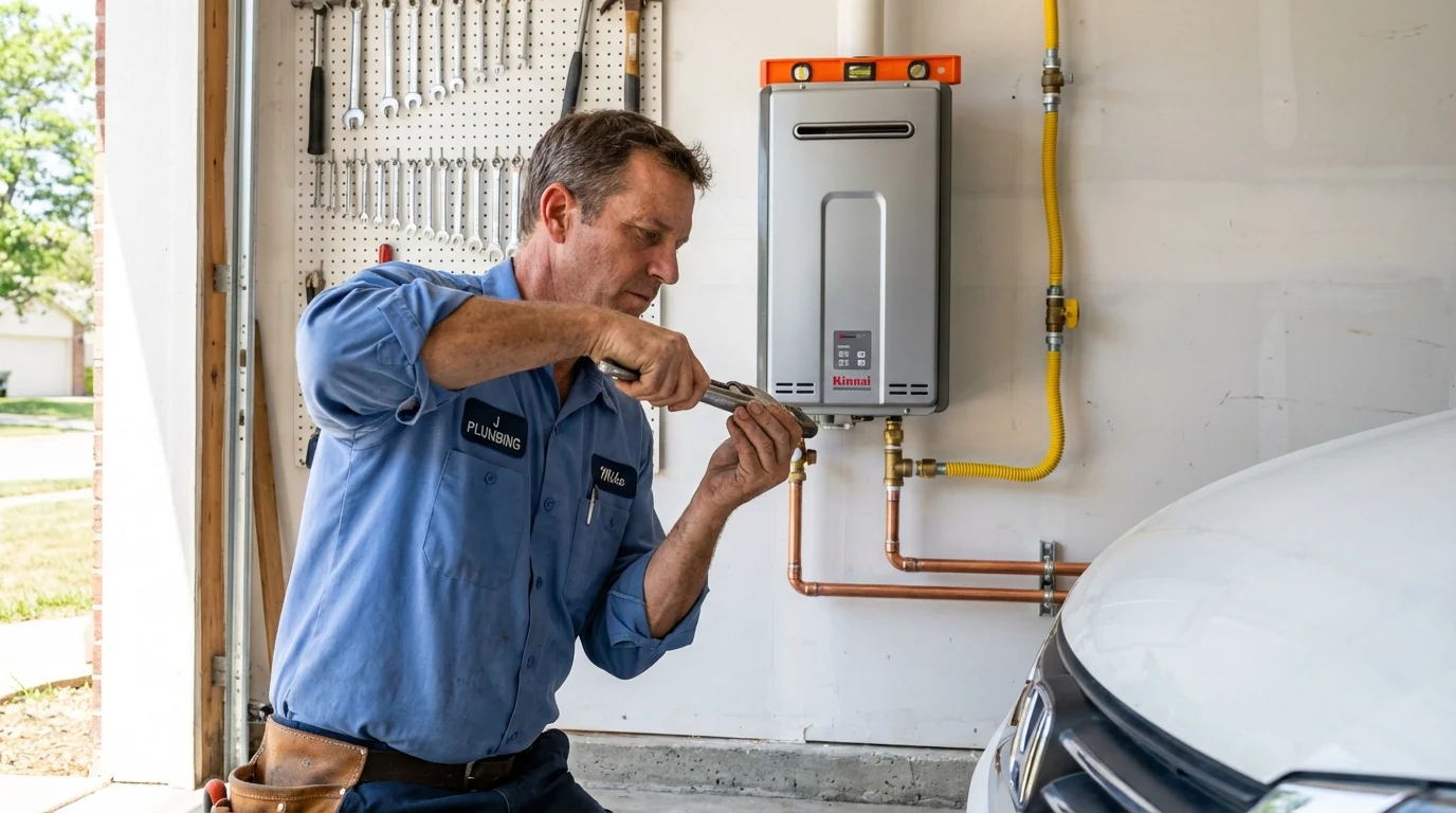 Tankless water heater installation by a Johns Plumbing LLC plumber in Hooper Bay